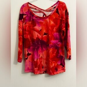 Talbots Floral Orange and Pink Women's Top